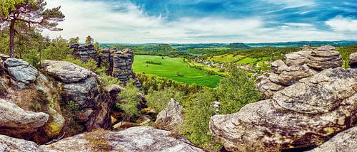 Saxon Switzerland - View from Pfaffenstein towards Königstein Fortress