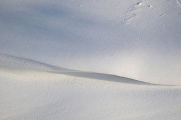 Abstract sneeuwbeeld met golvende lijnen en schaduwen van Anne Ponsen
