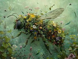 Bijenmagie - De essentie van het leven" - Bijenkunstwerk van Shadow Wood Art