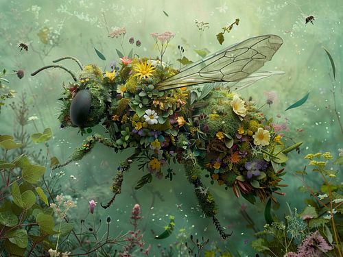 Bijenmagie - De essentie van het leven" - Bijenkunstwerk