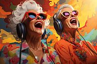 Singende Omas in der Pop Art