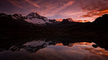 Zonsondergang Cordillera Blanca Peru