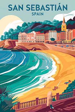 San Sebastián, Spanje. van Poster Art Shop