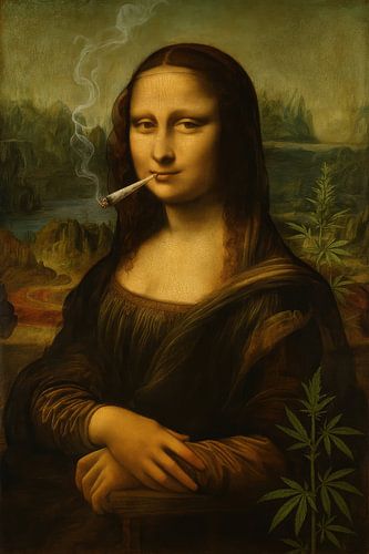 Mona Lisa mit Joint