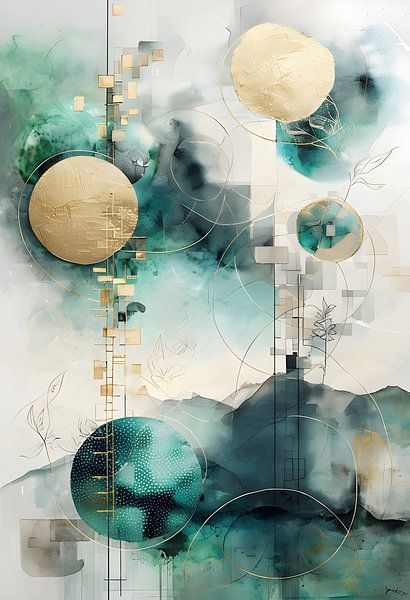 Modern abstract painting in alcohol ink technique by Ljupka Kareska