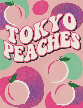 Tokyo Peaches Retro Typography Art by Dodik Hariyono