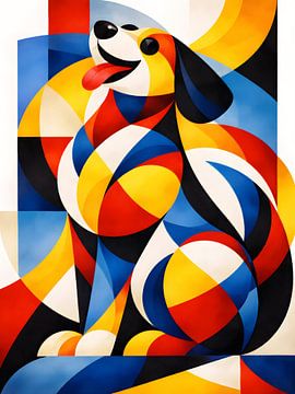 Cubist Joyful Dog by uwidya