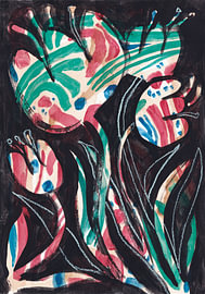 Levendige abstracte bloemen van Catalina Somolinos