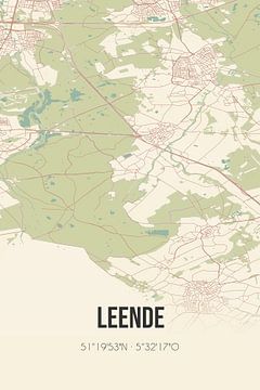 Vintage landkaart van Leende (Noord-Brabant) van MijnStadsPoster