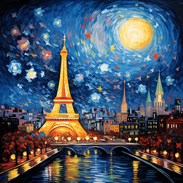 The city of Paris through the eyes of Vincent van Gogh by Craigsart Wall Art Shop