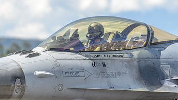 Nahaufnahme des Cockpits der F-16 Viper Demonstration Team. von Jaap van den Berg