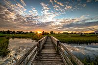 Zonsopgang bij de Bahlsenbrug bij Uffing.