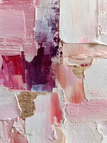 Peinture abstraite dans des tons rose pâle