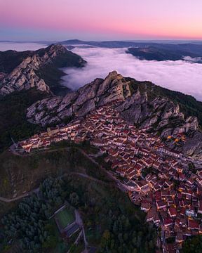 Pietrapertosa in the Clouds at Sunrise by Ewold Kooistra
