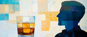 Schaduw en plezier: whisky moment van Poster Art Shop