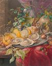 Vanitas-stilleven met oesters en schedel, Herman Henstenburgh van Meesterlijcke Meesters thumbnail