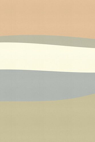 Paysage minimaliste abstrait en corail, gris, olive
