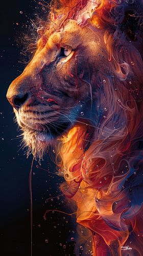 alcohol inkt - leeuw