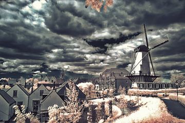 Mühle in der Festung Willemstad. von Ad Van Koppen Fotografie