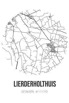 Lierderholthuis (Overijssel) | Karte | Schwarz und Weiß von Rezona