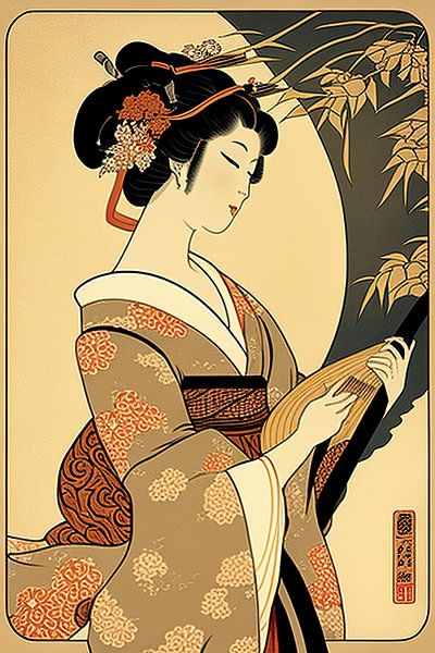 Geisha enchantée, harmonie de la beauté par Peter Balan