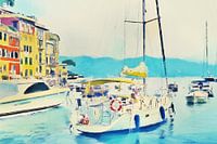 'Das bunte Vergnügen' - Portofino - Italienische Riviera - Italien - Digitales Kunstwerk