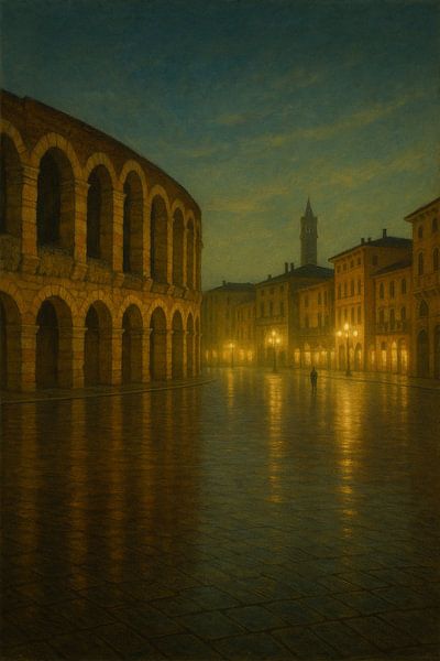 Verona After Rain – Reflections Beneath the Arena by Travel Shop