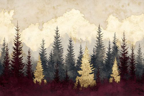 Mystiek bos met gouden accenten