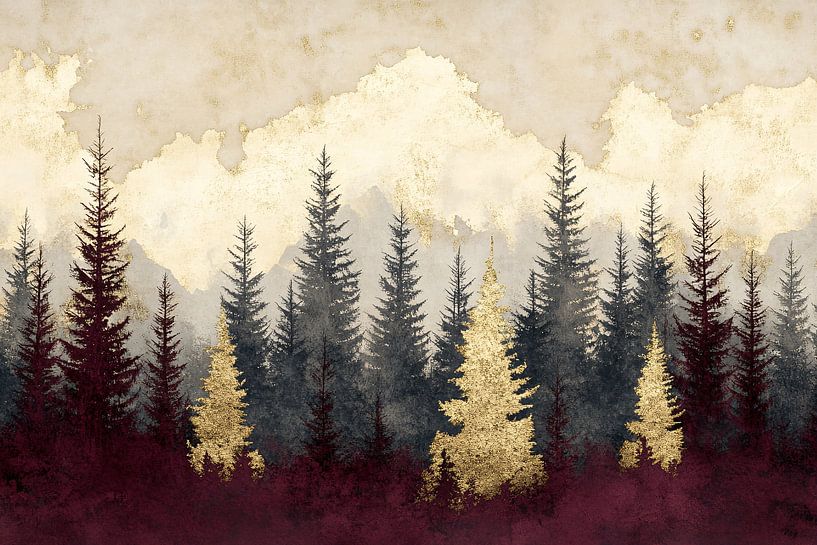 Mystischer Wald mit goldenen Akzenten von Imperial Art House