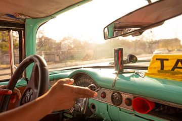 Taxi in Havana Cuba by Dennis Eckert