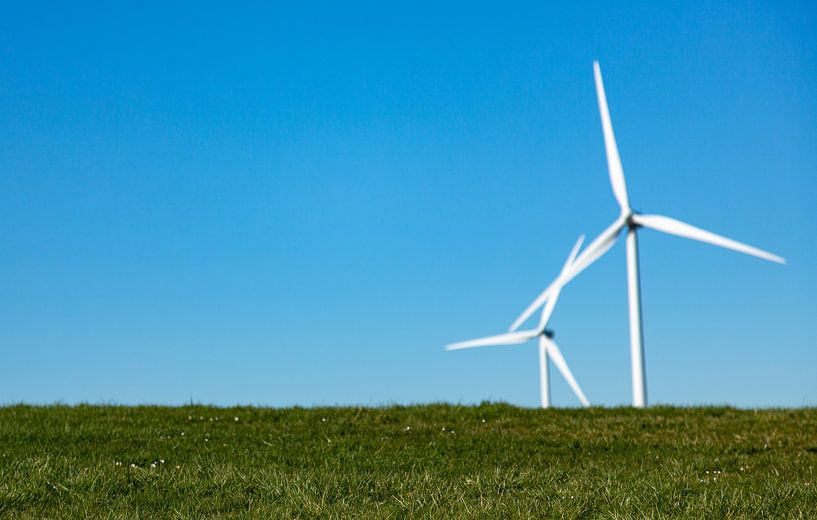 Hill with grass and windmills by Percy's fotografie