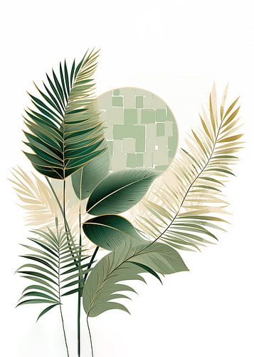 Salie Groen Boho Abstract