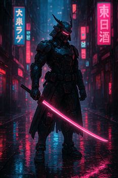 Guerrier samouraï cyberpunk