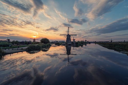 Zonsondergang in Kinderdijk