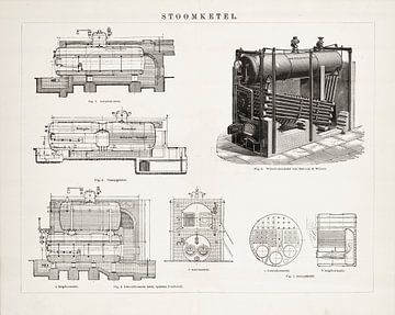 Vintage-Gravur Dampfkessel von Studio Wunderkammer