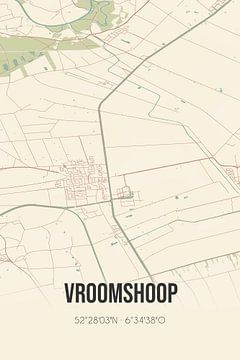 Vintage landkaart van Vroomshoop (Overijssel) van MijnStadsPoster