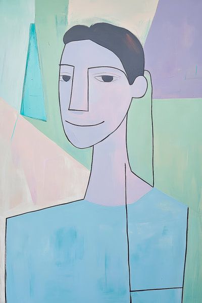Abstract portrait with soft colours by Poster Art Shop