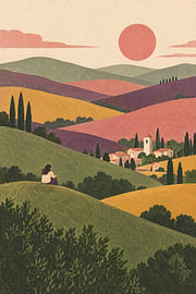 Village dans les collines – Pause au belvédère