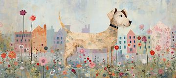 Floral Dog by Wonderful Art