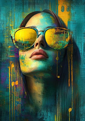 Woman Sunglasses | Woman with Colourful Background