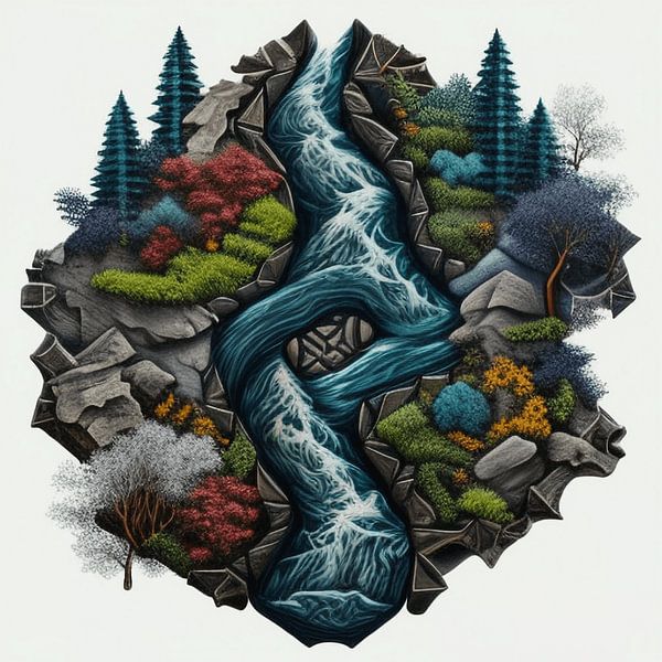 Rivier van mijmering van Vythryd Arts