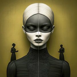 Maskers van stilte van Klaus Tesching - Art-AI