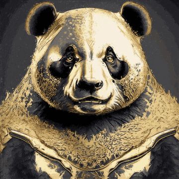 Goldener Panda von Lens Design Studio