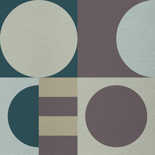 Abstracte geometrische moderne kunst in groen en bruin.