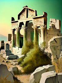 Antike Ruinen Tempel Säulen Felsen Geschichte Vergangenheit