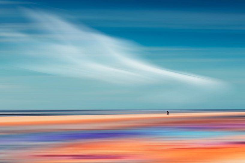 Strandspaziergang - Abstrakte Strandszene von Dirk Wüstenhagen