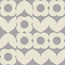 Retro 70s vintage stijl kunstwerk in wit en grijs van Dina Dankers thumbnail