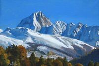 Schweizer Alpen. Landschaftsmalerei