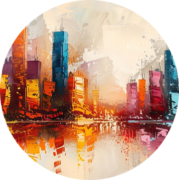 Stad Abstract stad van ARTEO Schilderijen