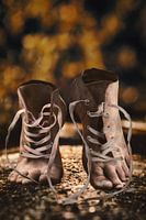 Humorous Image of Walking Feet at Sunset - Unique Wall Decorati